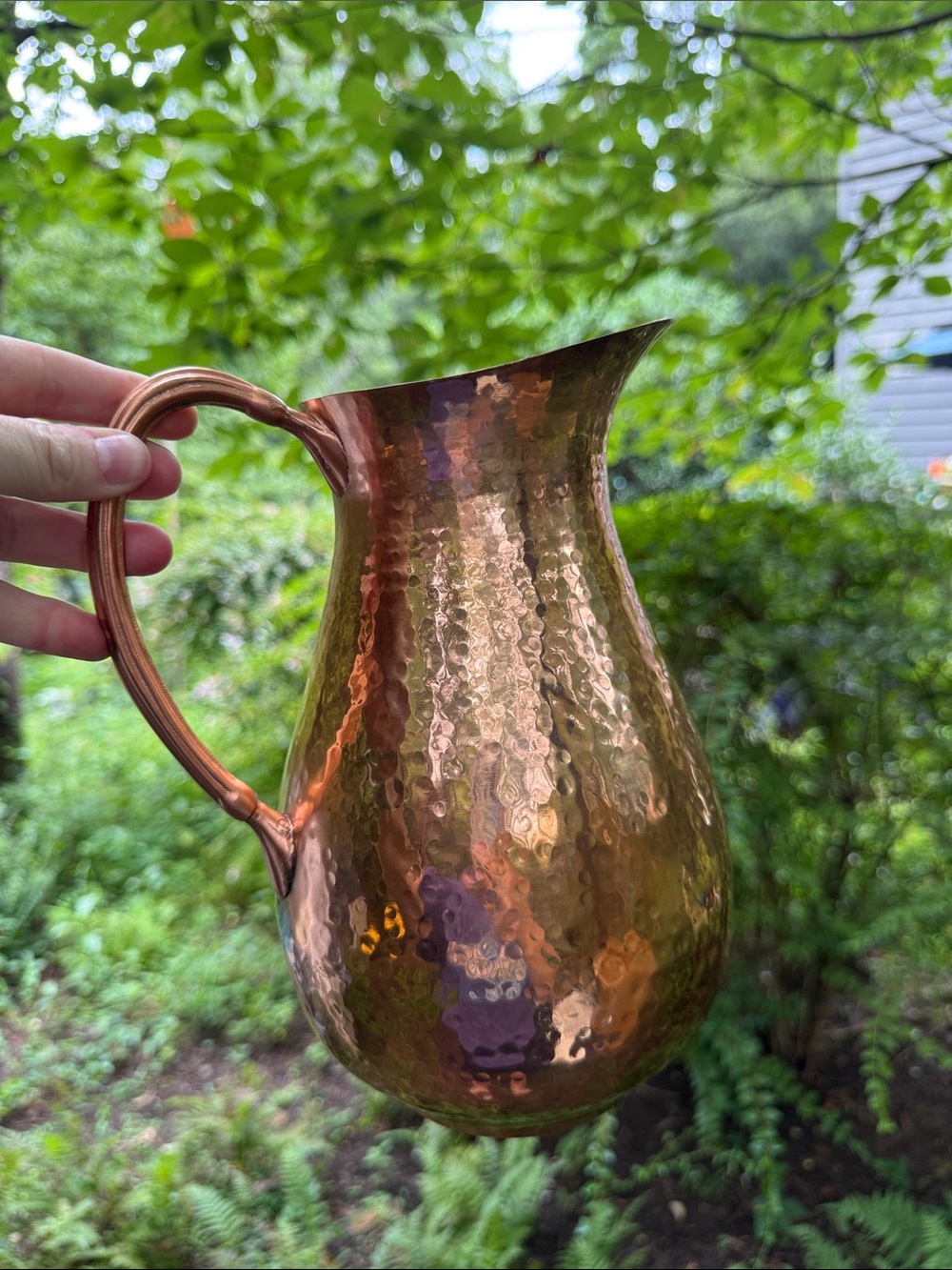Gorham Hammered Copper-Tone Pitcher Vase